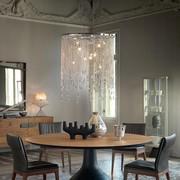 Venezia beaded ceiling light by Cattelan over Bora Bora table by Cattelan