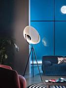 Dome design floor lamp Demì Moon with black tripod structure