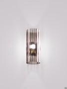 Applique Armonia Ø14 h.35 cm smoked glass wall sconce with elongated rhombus processing