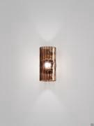 Wall sconce Armonia Ø15 h.30 cm burnt earth glass with vertical rigadin processing