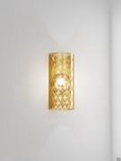 Wall sconce Armonia Ø18 h.39 cm amber glass with balloton processing