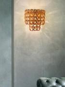 Wall sconce Minigiogali with copper-colored crystal hooks