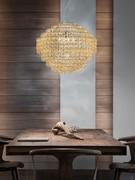 Suspension lamp diameter 85 cm Minigiogali with amber crystal pendants