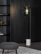 Table lamp Acquerelli by Bonaldo in the floor version, with cylindrical marble base and metal frame