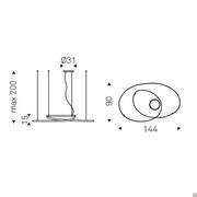 Scheme of Heaven circular suspended metallic lamp big dimensions