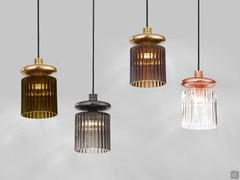 Pendant lamps Tread with blown canned glass diffuser