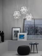 Three Ecos pendant lamps made from transparent crystal glass