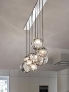 Linear pendant lamp Puppet with 9 ball light points