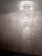 Cascade ceiling chandelier Giogali with crystal hooks