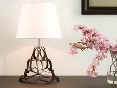 Pinha design metal lamp with bronze base