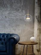 Mini pendant lamp Jube with clear glass and gold structure