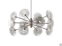 Chandelier 12 Clear Glass Spheres - Model in Smoked version