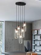 Pendant lamp with dimmable bulb Bio-S by Bonaldo and blown glass shade