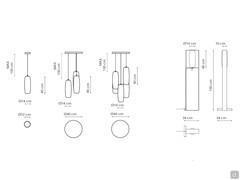 Dimensional diagram of the lamp with dimmable bulb Bio-S by Bonaldo