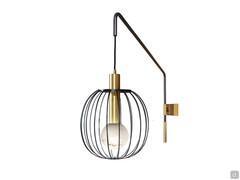 Eira wall lamp with adjustable structure, brass bulb holder and alabaster diffuser