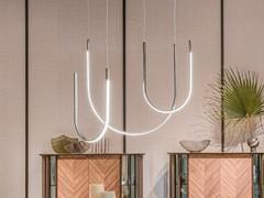 Nahun slim steel pendant lamp by Cattelan