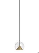 Lola chandelier with glass and brushed gold painted metal diffusers 