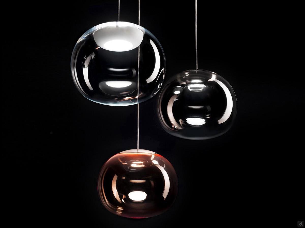 La Mariée blown glass globe lamp in pendant version