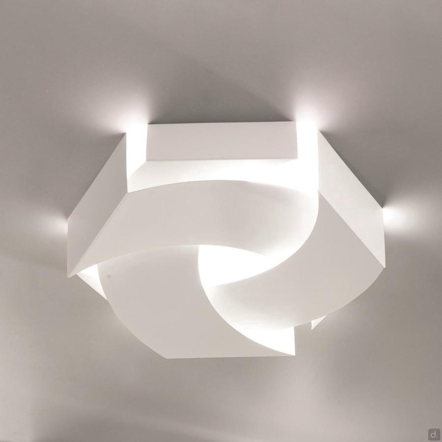 Metal ceiling lamp Wool with white painted metal shade