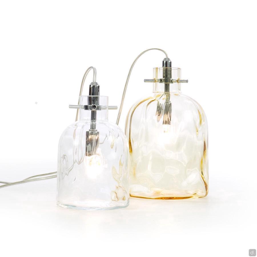 Boukali bottle shaped glass lamp