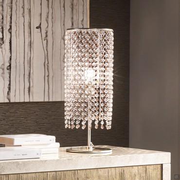 Gioia art deco lamp with crystals by Cantori