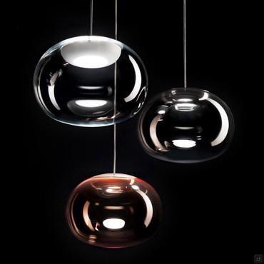 La Mariée spherical pendant lamp in blown glass by Linea Light