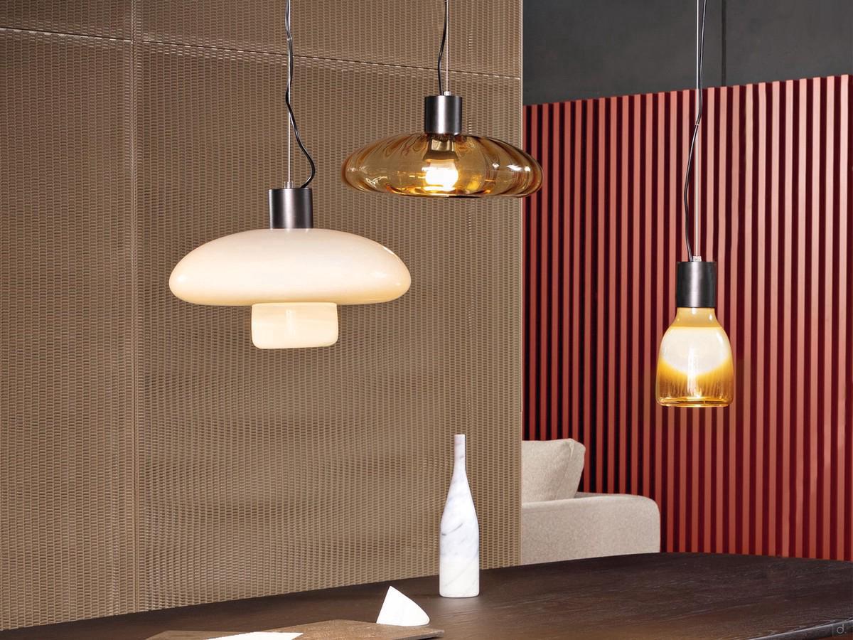 Blown glass ceiling light Acquerelli by Bonaldo in the single model small, large and double