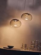 Pair of La Mariée lamps in the pendant model, with smoked diffuser