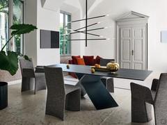 Crossroad chandelier by Bonaldo combined with AX table and Ketch chairs