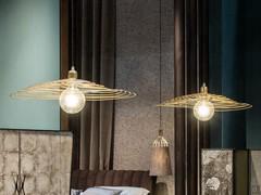 Nido designer pendant lamp by Cantori in satin liquid bronze finish