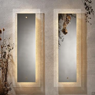 Couple of vertical Nabil mirrors with glass frame