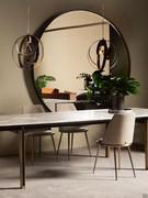 Round mirror with steel frame Rodin by Cantori, ideal on large walls