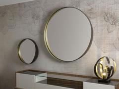 Round mirror with steel frame Rodin by Cantori, available in multiple sizes for every wall and need