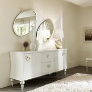 J'Adore oval mirror with metal swirls by Cantori