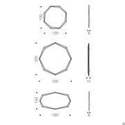 Model and Measurements of the octagonal design mirror Emerald by Cattelan