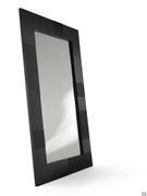 Rectangular mirror Field with hand-finished frame and black matte lacquer finish