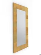 Rectangular mirror Field with frame covered in gold leaf