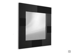 Mirror with three-dimensional frame Field matte black lacquered