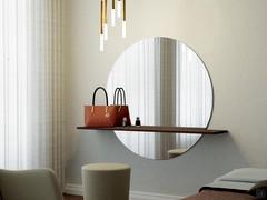 Elegant hanging solution with mirror Julius and wooden shelf