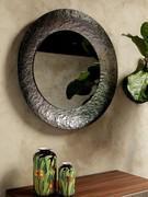 Opal Mirror with Hammered Glass Frame and Matching Mirrored Glass Surface