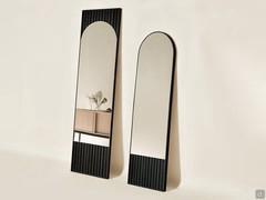 Domu solid wood entryway mirror in the version in black ash wood