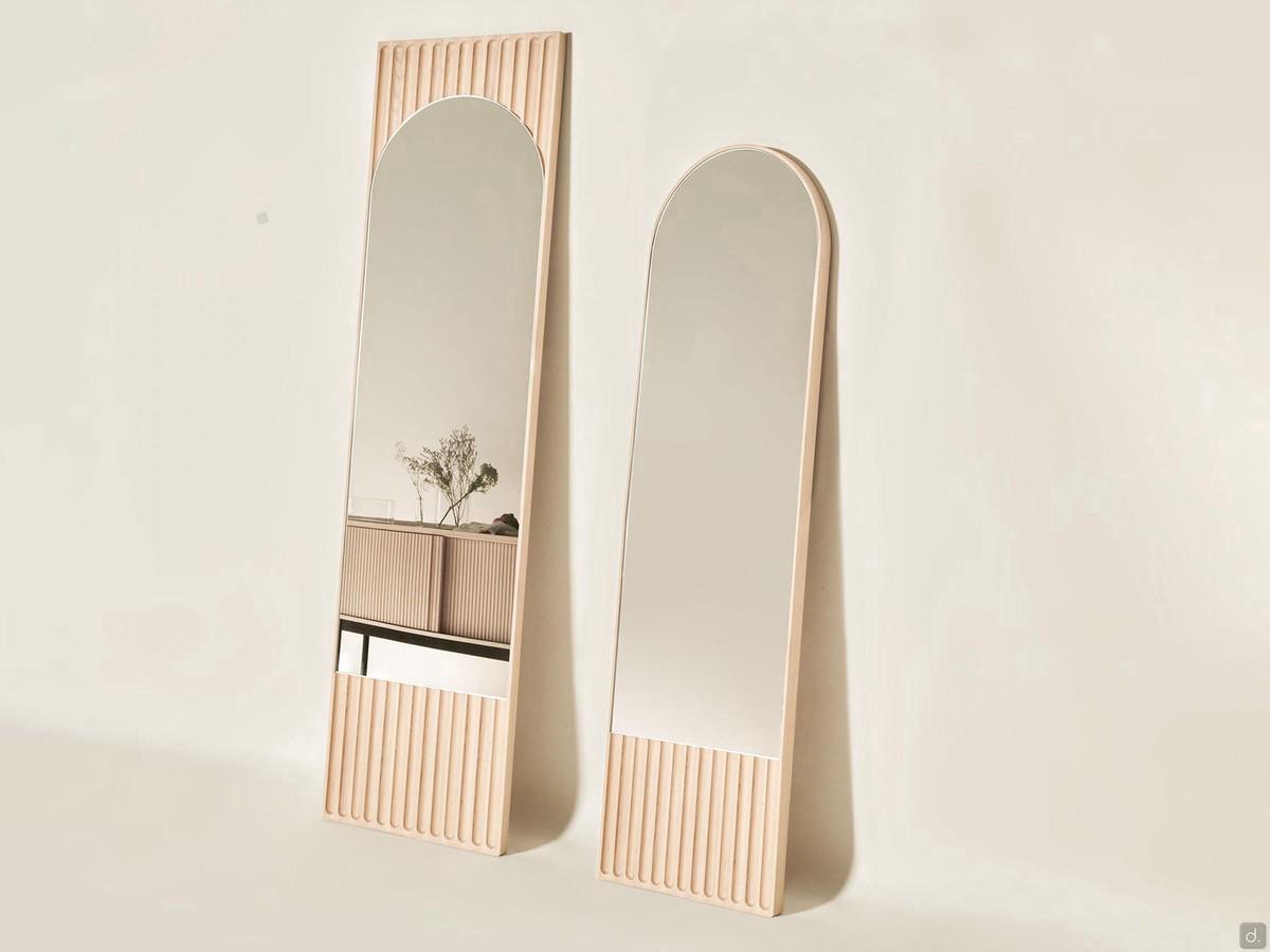 Domu solid wood entryway mirror, full body in ash-wood