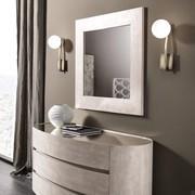 Asia mirror with white lacquered frame by Cantori