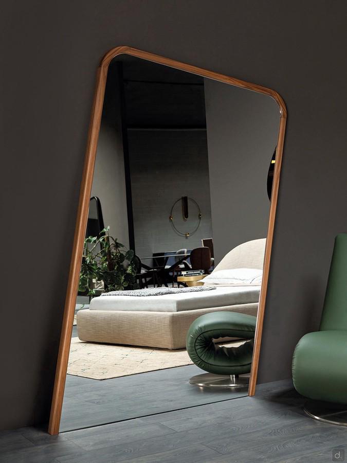 Tower Hanging Floor Mirror with Solid Wood Frame and Silver or Bronze Mirrored Surface