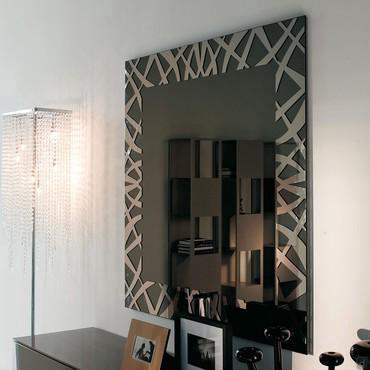 Kenya steel decorated mirror by Cattelan, smoked mirror