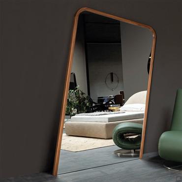 Tower Hanging Floor Mirror with a Solid Wood Frame 