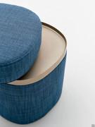 Storage pouf with tray Coffer covered in fabric