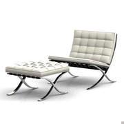 Barcelona ottoman designed by L.M. Van der Rohe - with matching Barcelona armchair