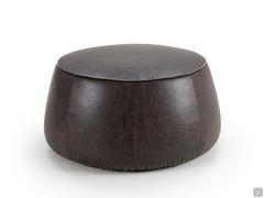 Pouf Cobalto upholstered in leather