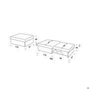 Rosella pull-out upholstered ottoman bed - Model and Measurements